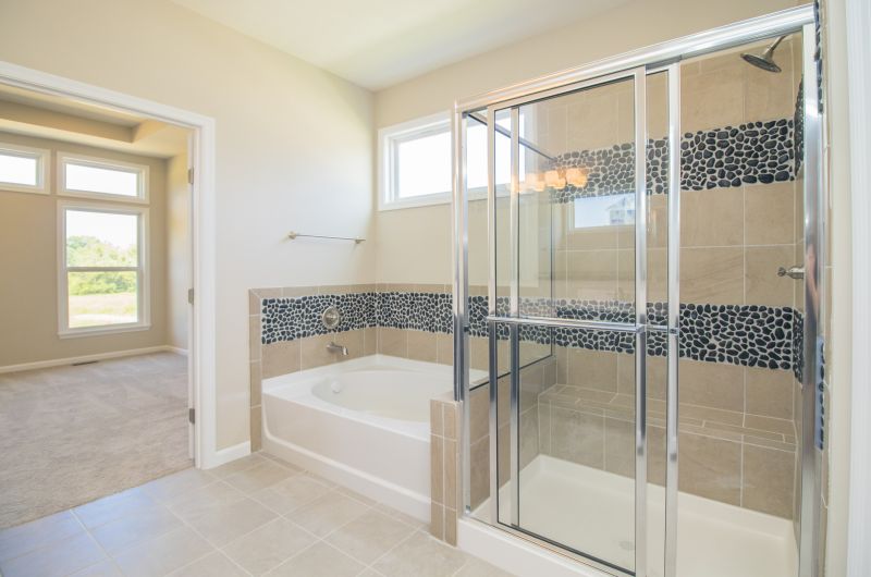 Compact Corner Shower with Sliding Doors